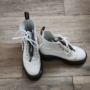 Dr. Martens White and Black Combat Boots